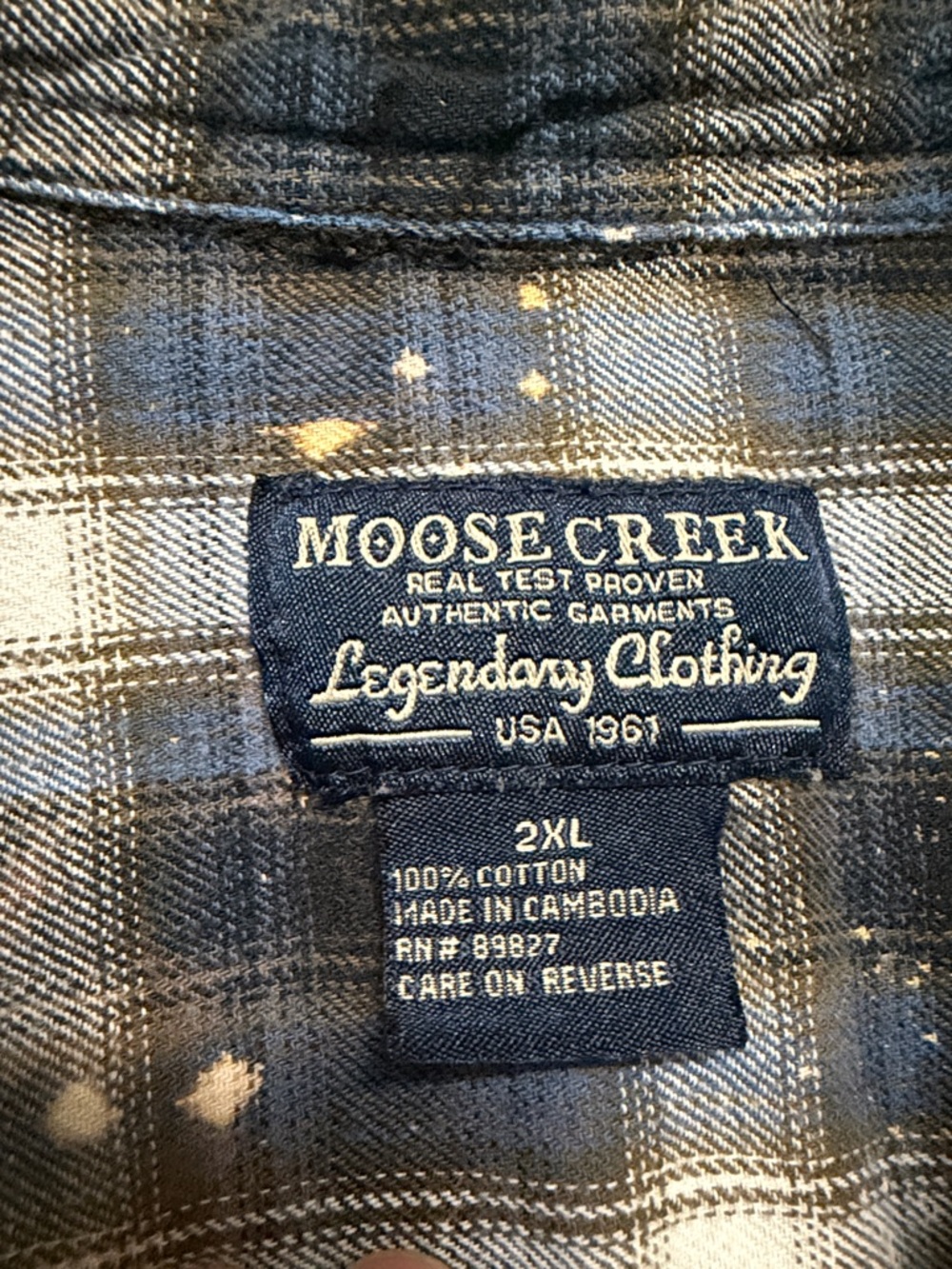 Guns & Roses Appetite For Destruction Bleached Upcycled Moose Creek Plaid Shirt - Picture 3 of 6